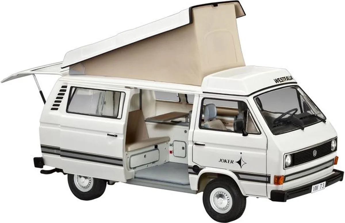 Modelbouwpakket Auto - 07344 Volkswagen T3 Camper - Duitse Camper Plastic - 1:25 - Modelbouw van Revell in Meerkleurig – productfoto