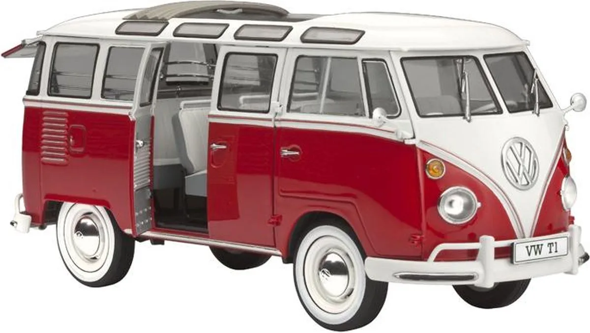 Modelbouwpakket Auto - 07399 Volkswagen VW T1 Samba Bus Plastic - 1:24 - Modelbouw van Revell in Meerkleurig – productfoto