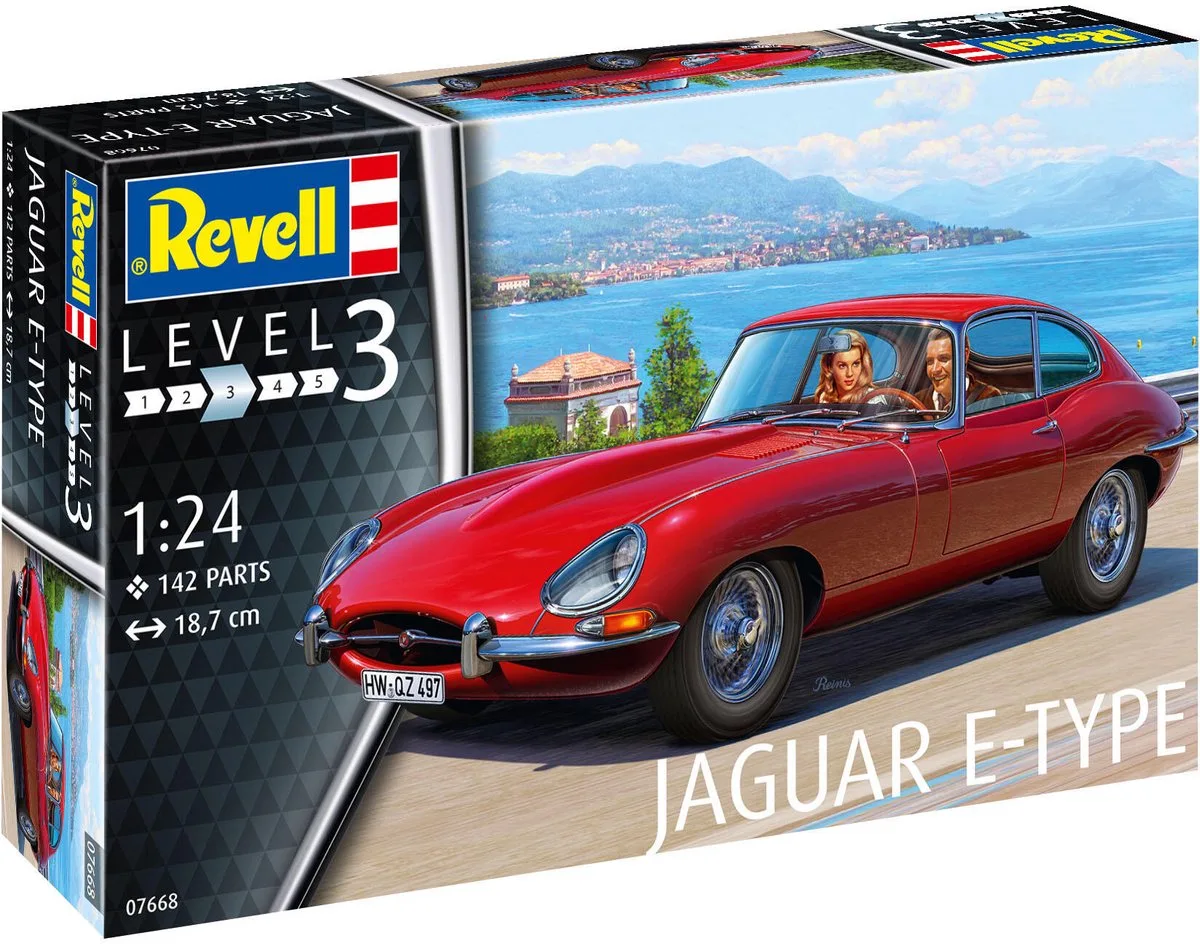 Modelbouwpakket Auto - 07668 Jaguar E-Type (Coupé) Plastic - 1:24 - Modelbouw van Revell in Meerkleurig – productfoto