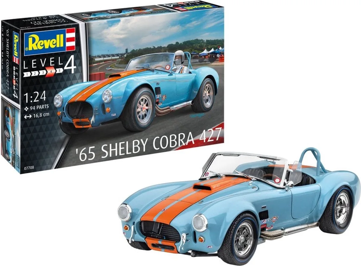 Modelbouwpakket Auto - 07708 1965 Shelby Cobra 427 Plastic - 1:24 - Modelbouw van Revell in Meerkleurig – productfoto