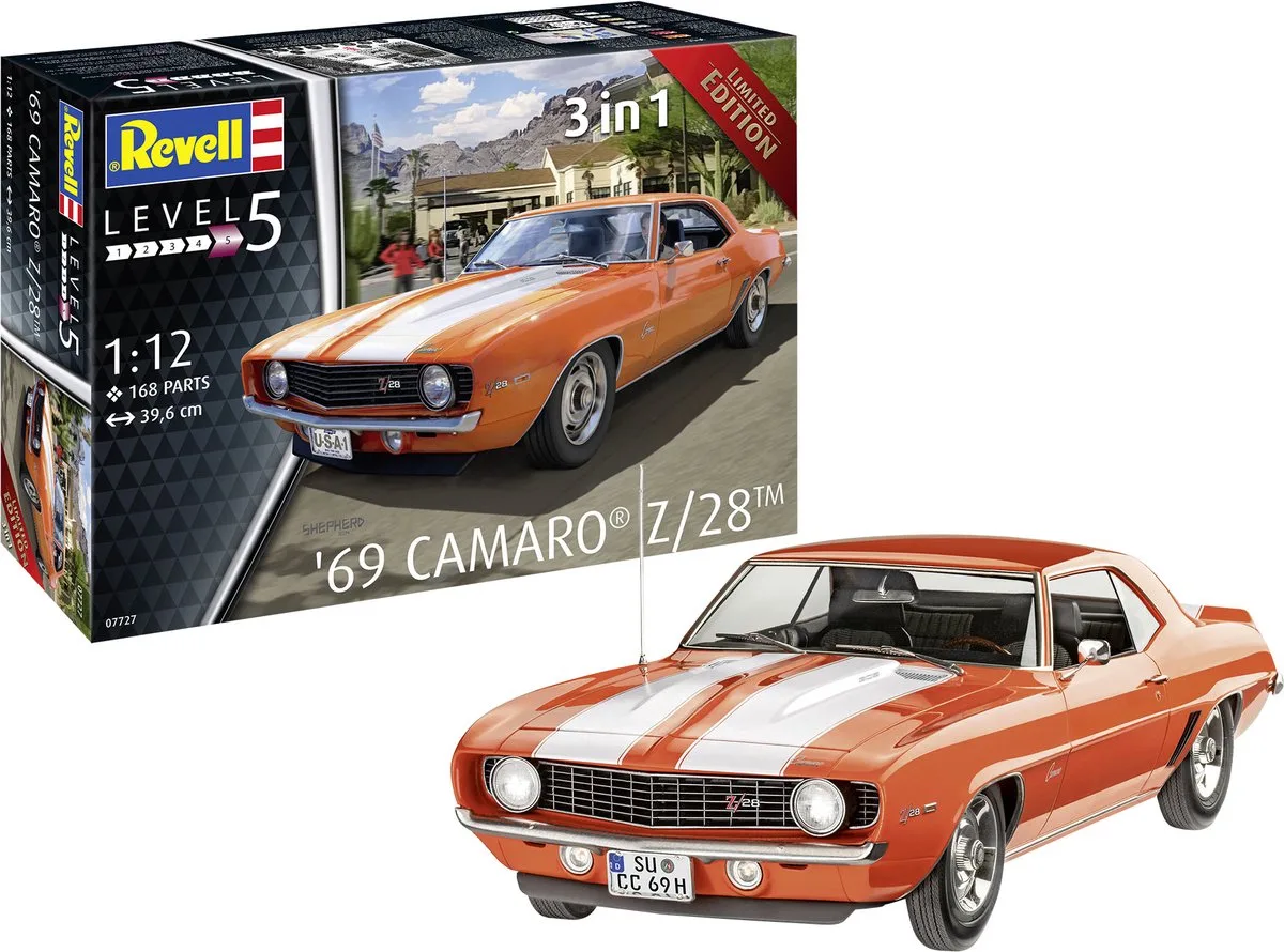 Modelbouwpakket Auto - 07727 '69 Chevrolet - Chevy Camaro - Amerikaanse Auto Plastic - 1:12 - Modelbouw by Revell in Multicolour – product photo
