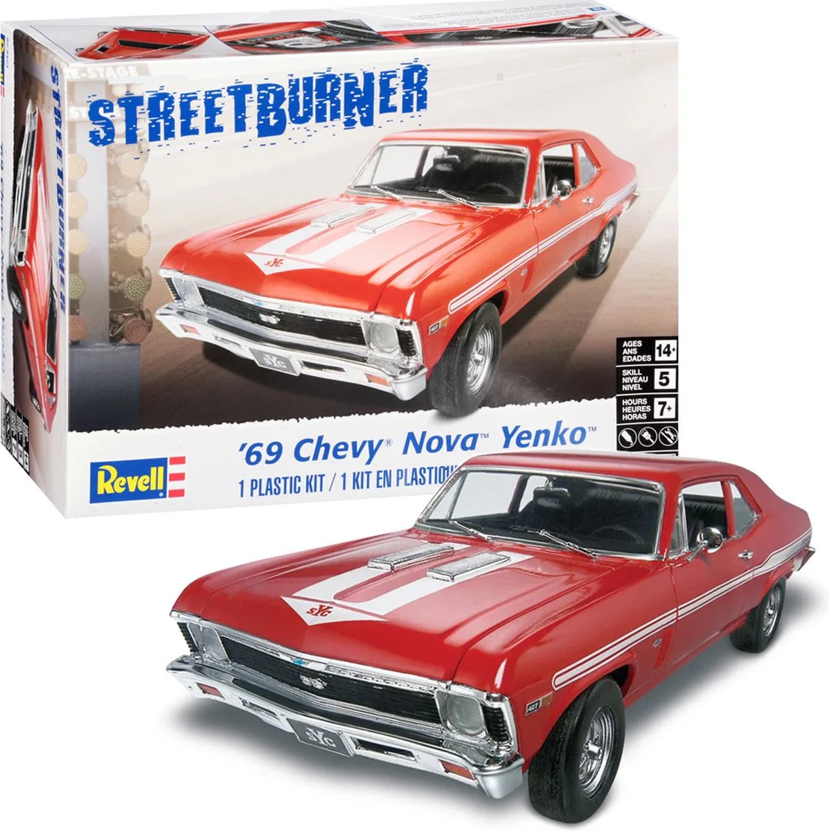 Modelbouwpakket Auto - 14423 1969 Chevy Nova Yenko Car Plastic - 1:25 - Modelbouw de Revell en Multicolore – photo produit