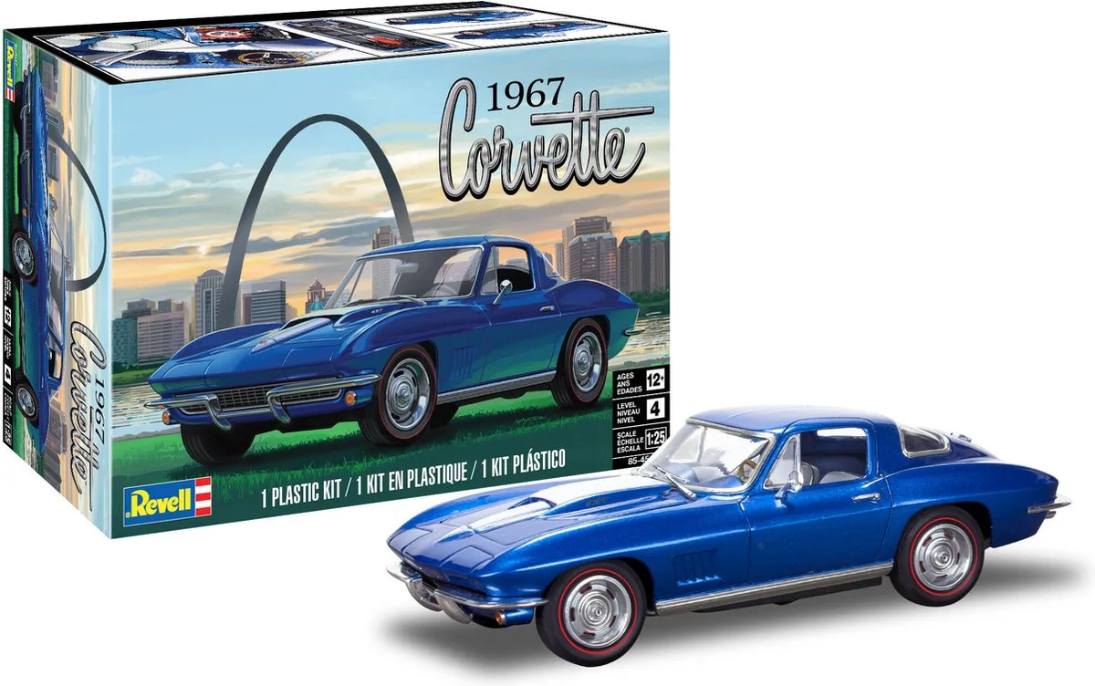 Modelbouwpakket Auto - 14517 1967 Corvette Coupe Car Plastic - 1:25 - Modelbouw de Revell en Multicolore – photo produit