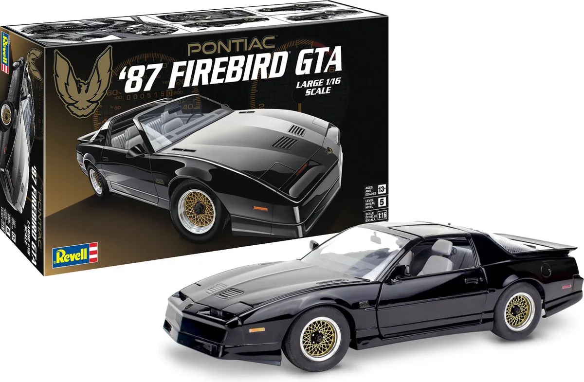 Modelbouwpakket Auto - 14535 1987 Pontiac Firebird GTA Car Plastic - 1:16 - Modelbouw de Revell en Multicolore – photo produit