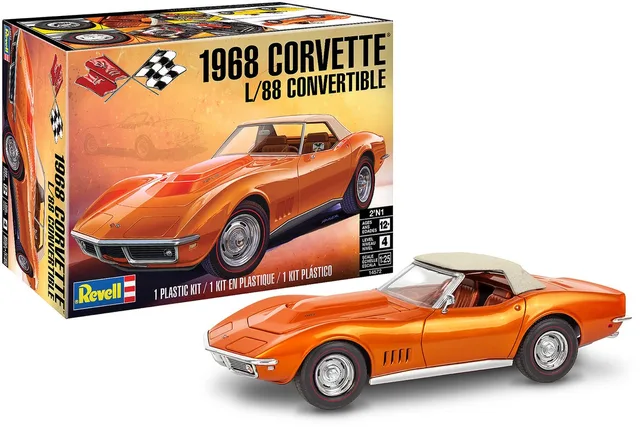 Modelbouwpakket Auto - 14572 Chevrolet Corvette C3 1968 - L/88 Convertible Roadster - 2-in-1 - Amerikaanse Auto Plastic - 1:25 - Modelbouw