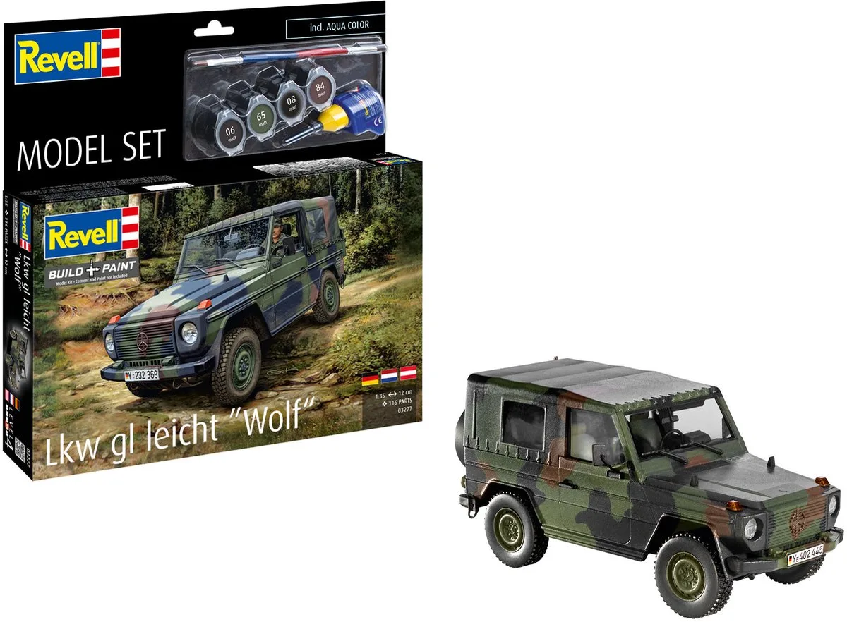 Modelbouwpakket Auto - 63277 Mercedes-Benz LKW gl leicht -Wolf- - Militaire Auto - Model Set Plastic - 1:35 - Modelbouw de Revell en Multicolore – photo produit