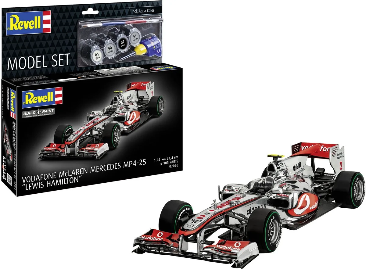 Modelbouwpakket Auto - 67096 Vodafone McLaren Mercedes MP4-25 - Lewis Hamilton - Formule 1 - Rauto - Model Set Plastic - 1:24 - Modelbouw de Revell en Multicolore – photo produit