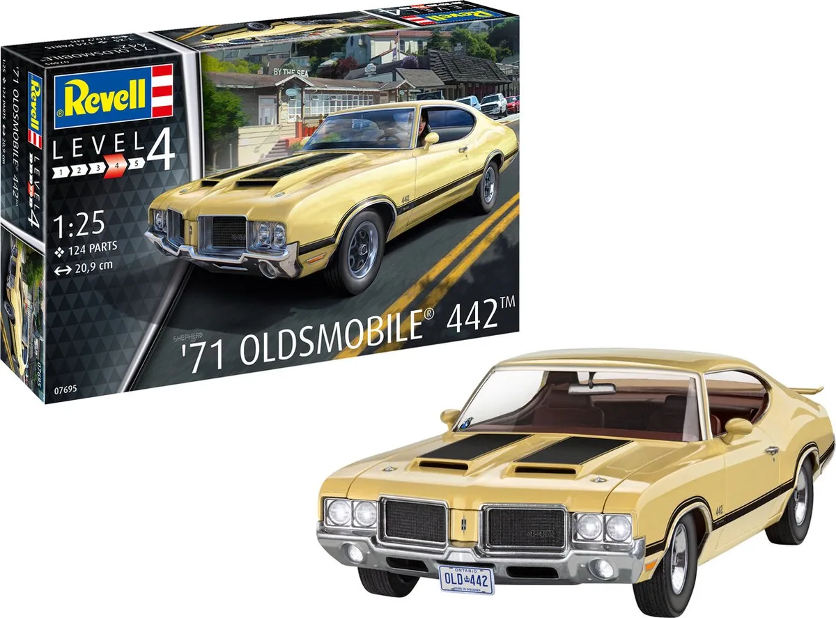 Modelbouwpakket Auto - 67695 1971 Oldsmobile 442 Coupe - Model Set Plastic - 1:25 - Modelbouw de Revell en Multicolore – photo produit
