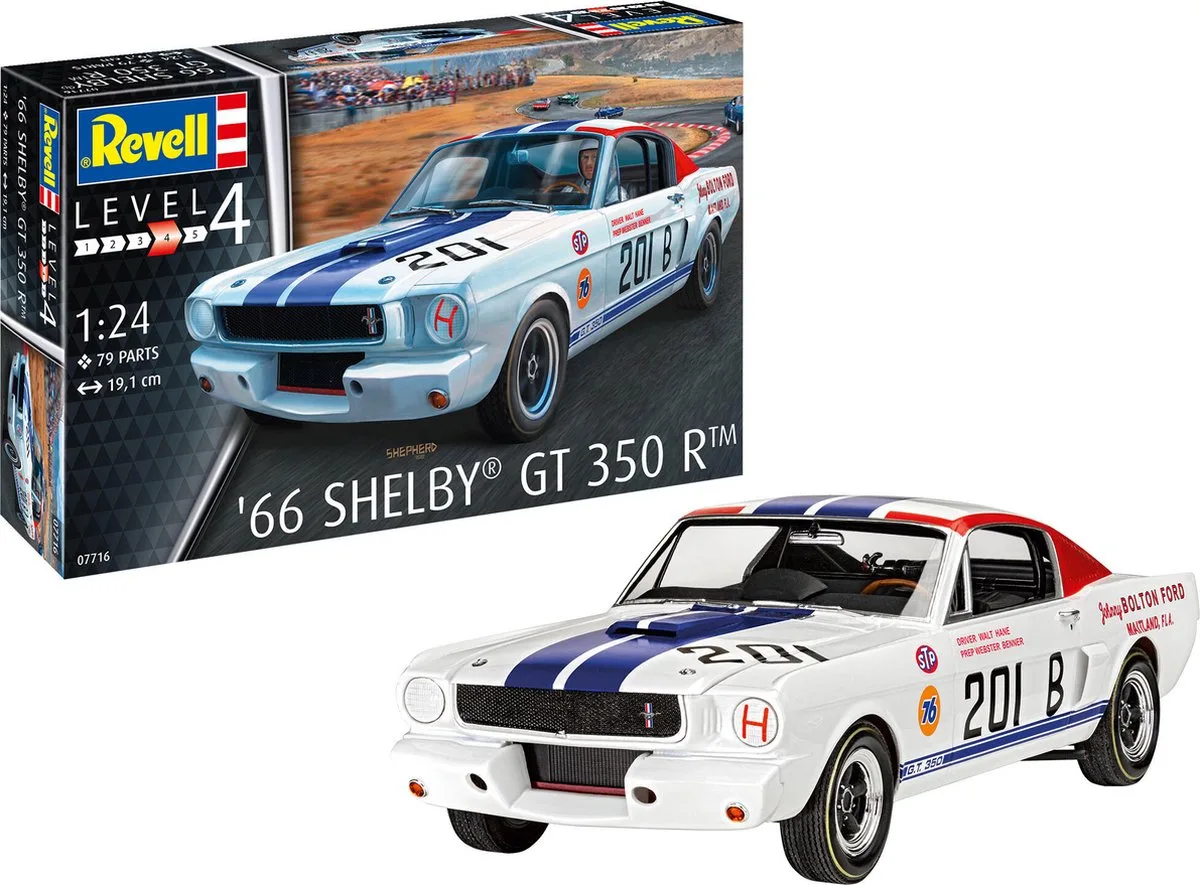 Modelbouwpakket Auto - 67716 1965 Shelby GT 350 R Auto - Model Set Plastic - 1:24 - Modelbouw van Revell in Meerkleurig – productfoto