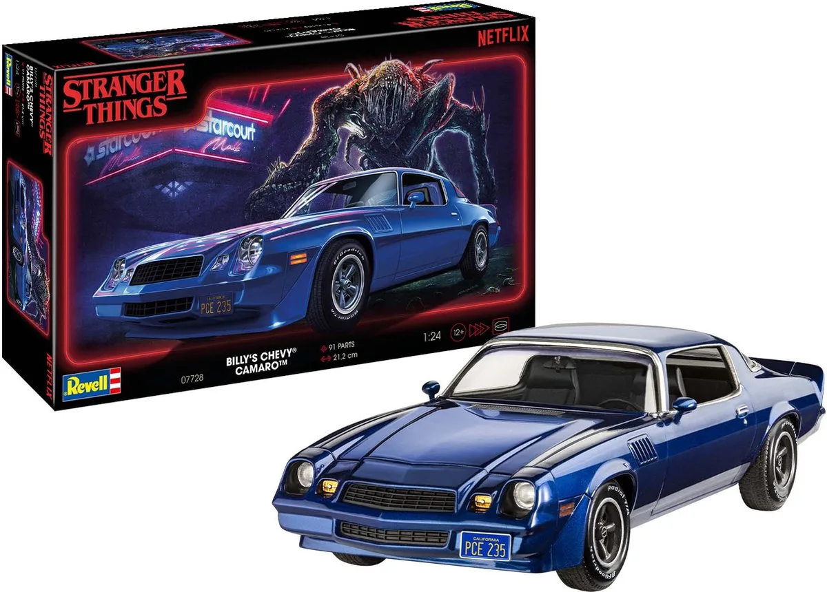 Modelbouwpakket Auto - 67728 Stranger Things - Billy#039 Chevrolet Chevy Camaro - Amerikaanse Auto - Model Set Plastic - 1:25 - Modelbouw van Revell in Meerkleurig – productfoto