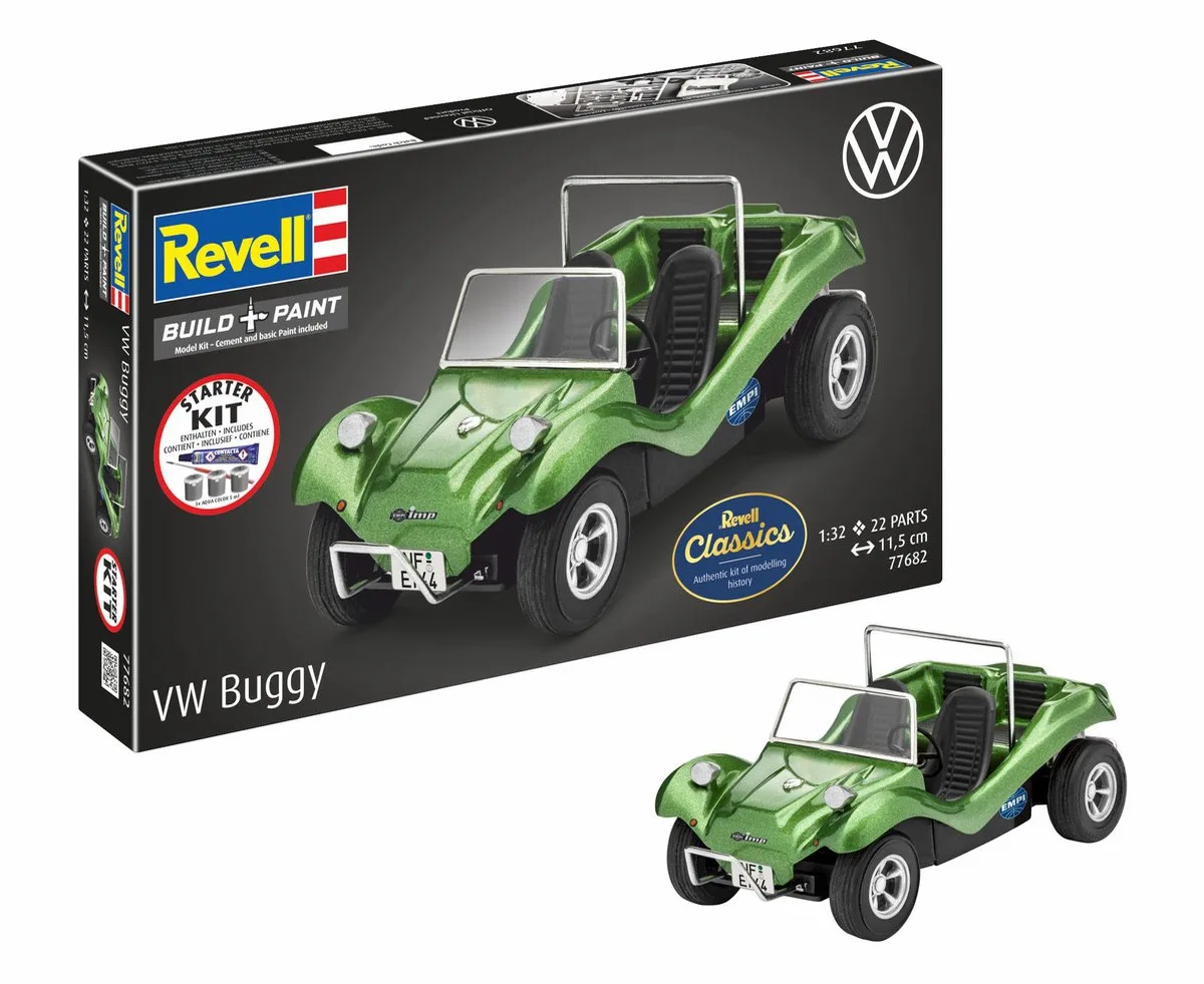 Modelbouwpakket Auto - 77682 Volkswagen Buggy - Duitse Auto - Starter Kit Plastic - 1:32 - Modelbouw de Revell en Multicolore – photo produit