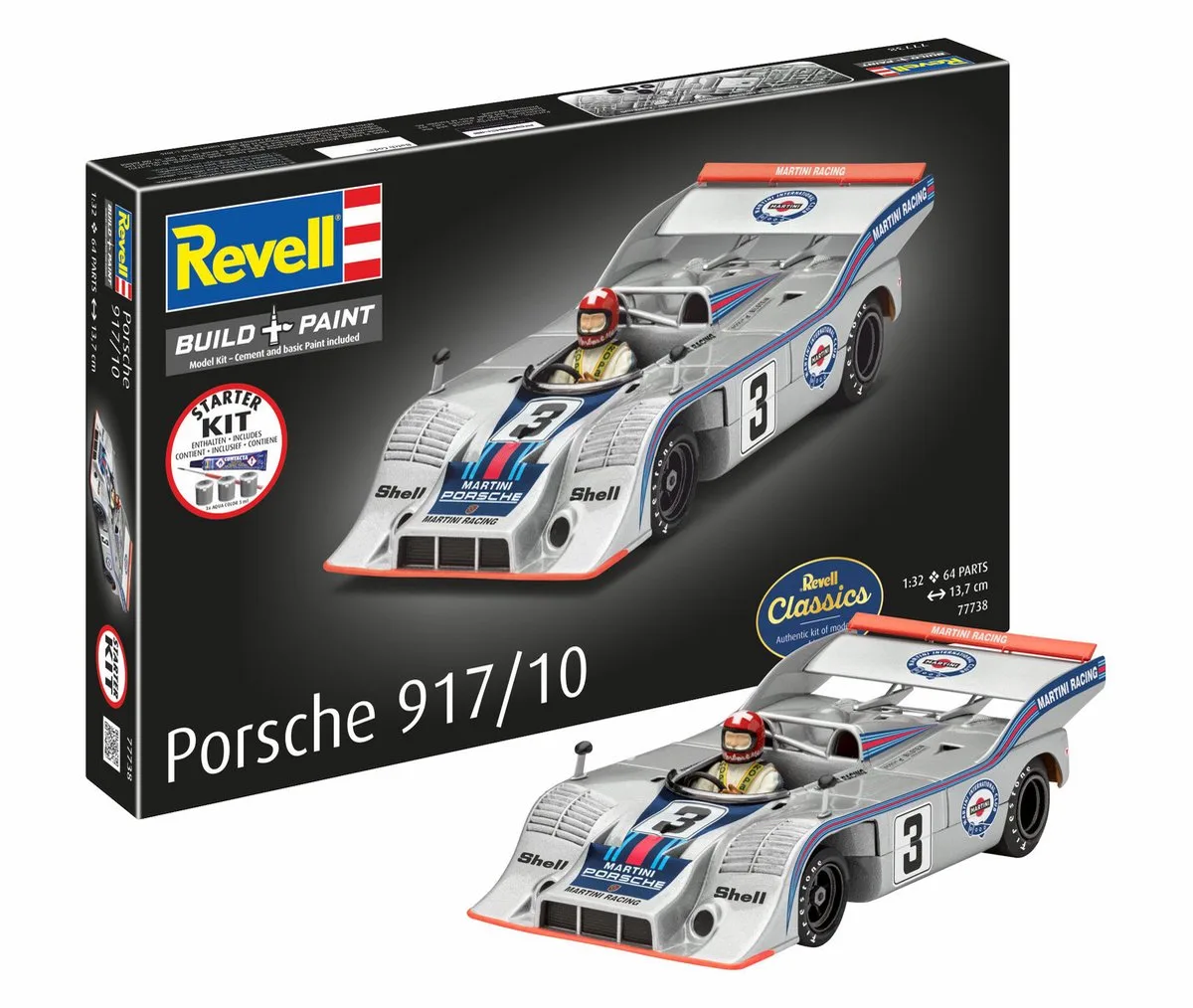 Modelbouwpakket Auto - 77738 Porsche 917/10 - Rauto - Starter Kit Plastic - 1:32 - Modelbouw van Revell in Meerkleurig – productfoto