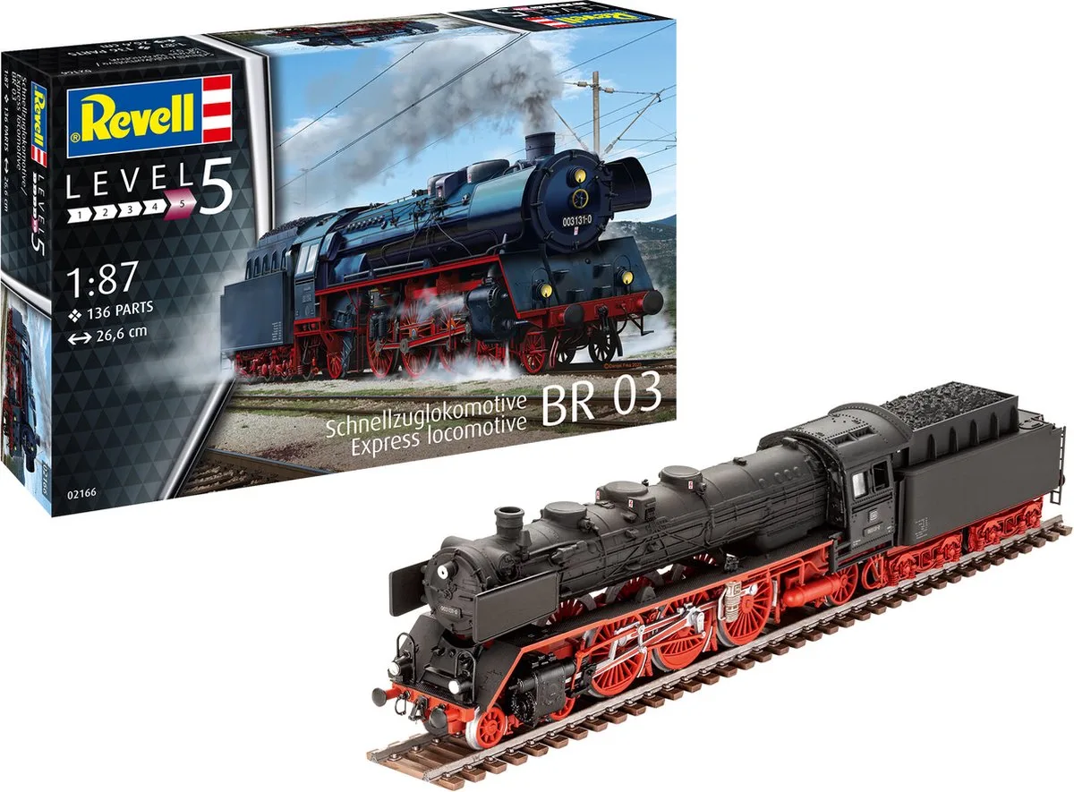 Modelbouwpakket Militaire voertuigen - 02166 Schnellzuglokomotive BR03 Plastic - 1:87 - Modelbouw van Revell in Meerkleurig – productfoto