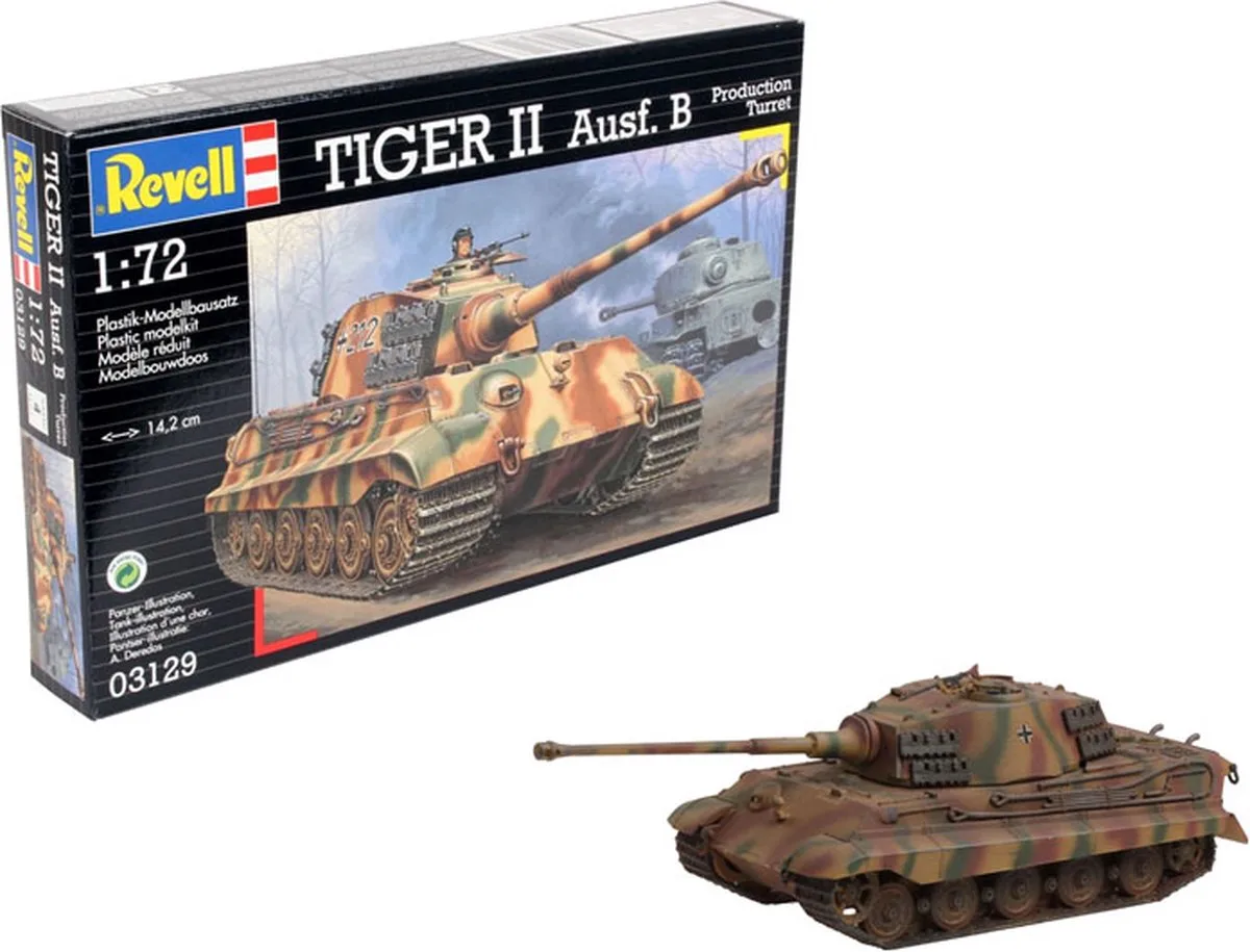 Modelbouwpakket Militaire voertuigen - 03129 Tiger II Ausf.B Tank Plastic - 1:72 - Modelbouw van Revell in Meerkleurig – productfoto