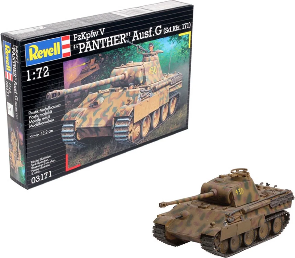 Modelbouwpakket Militaire voertuigen - 03171 PzKpfw V Pantner Ausf.G (Sd.Kfz. 171) Plastic - 1:72 - Modelbouw van Revell in Meerkleurig – productfoto