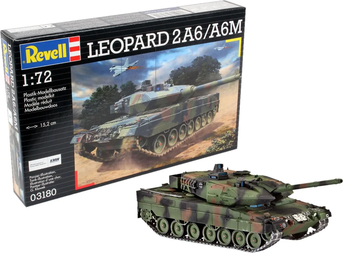 Modelbouwpakket Militaire voertuigen - 03180 Leopard 2 A6/A6M Tank Plastic - 1:72 - Modelbouw van Revell in Meerkleurig – productfoto