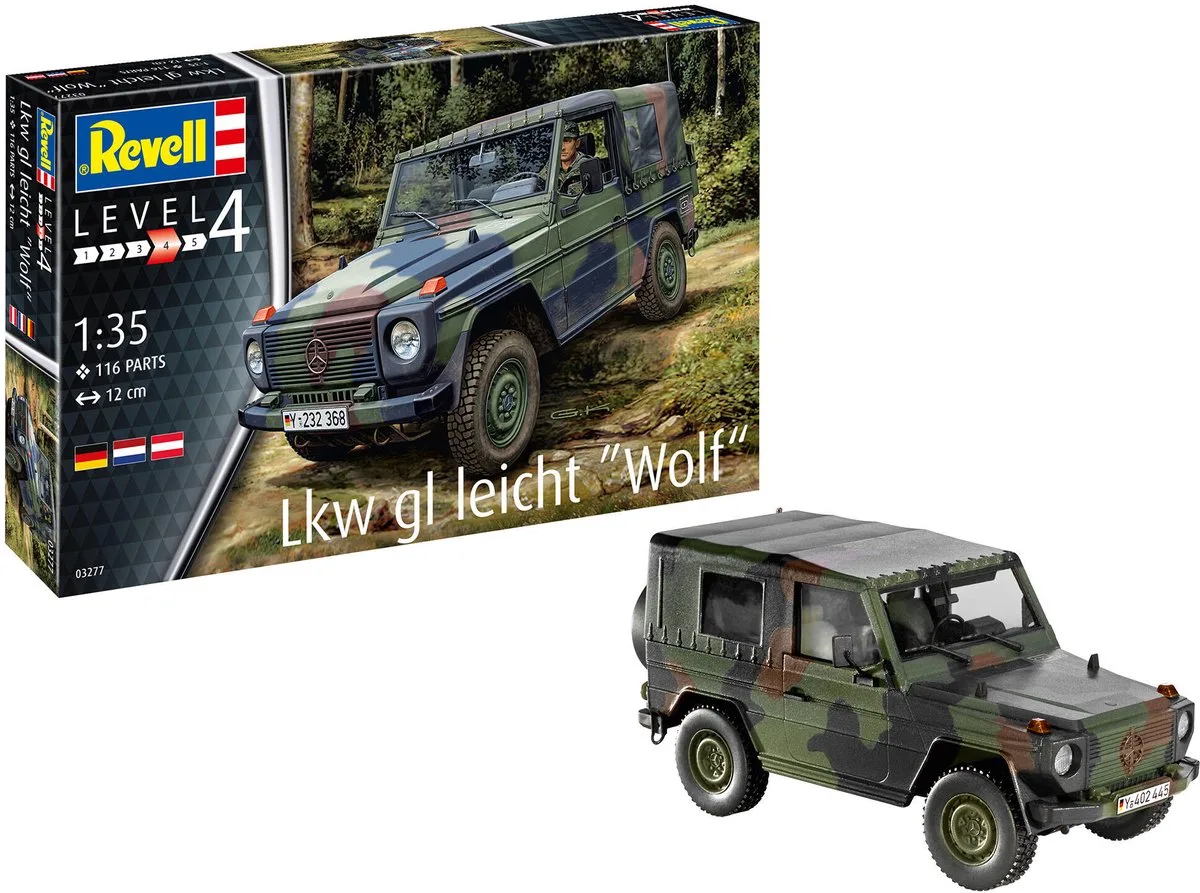 Modelbouwpakket Militaire voertuigen - 03277 LKW gl leicht -Wolf- Plastic - 1:35 - Modelbouw de Revell en Multicolore – photo produit