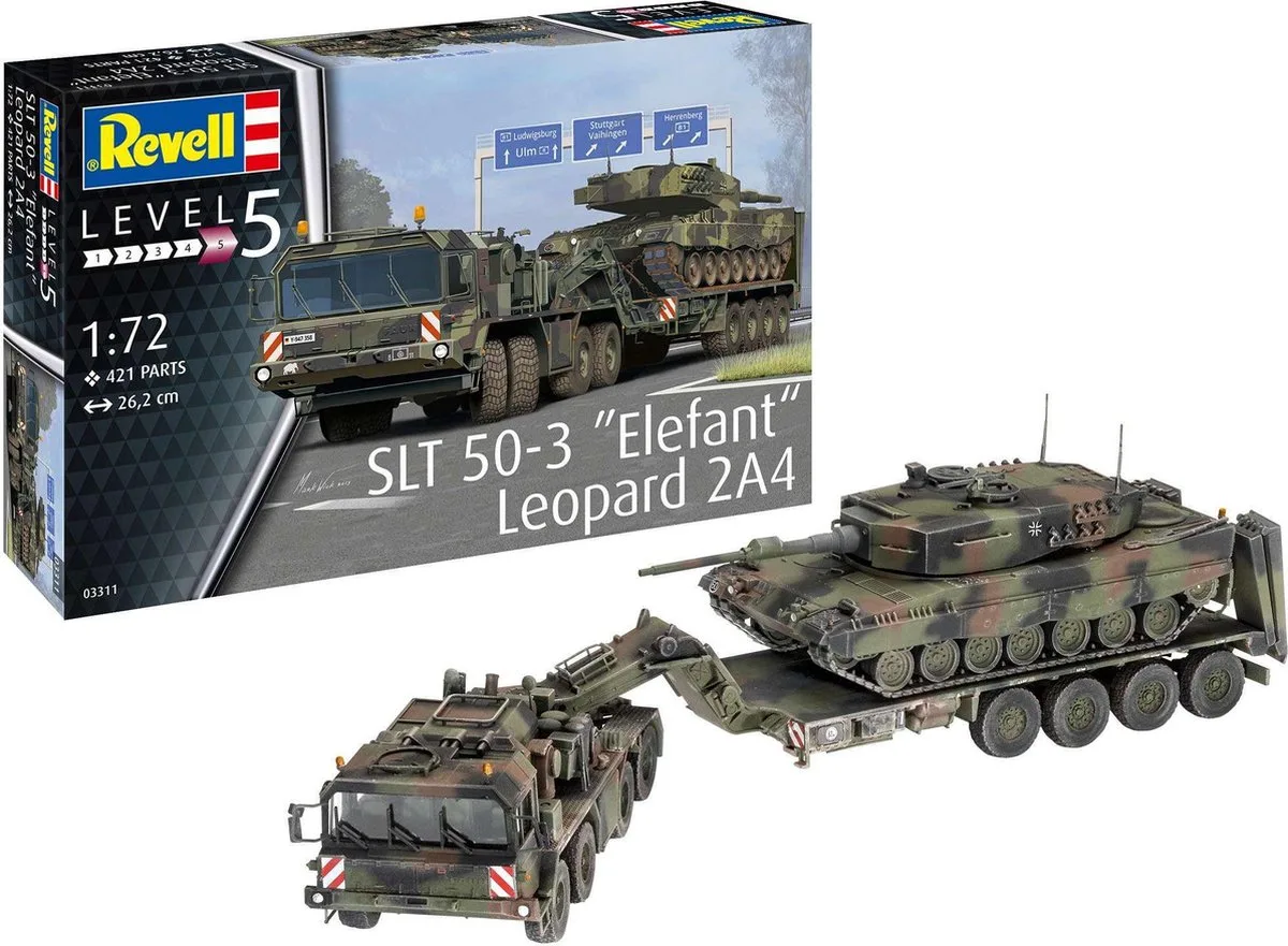 Modelbouwpakket Militaire voertuigen - 03311 SLT 50-3 -Elefant- + Leopard 2A4 Plastic - 1:72 - Modelbouw van Revell in Meerkleurig – productfoto