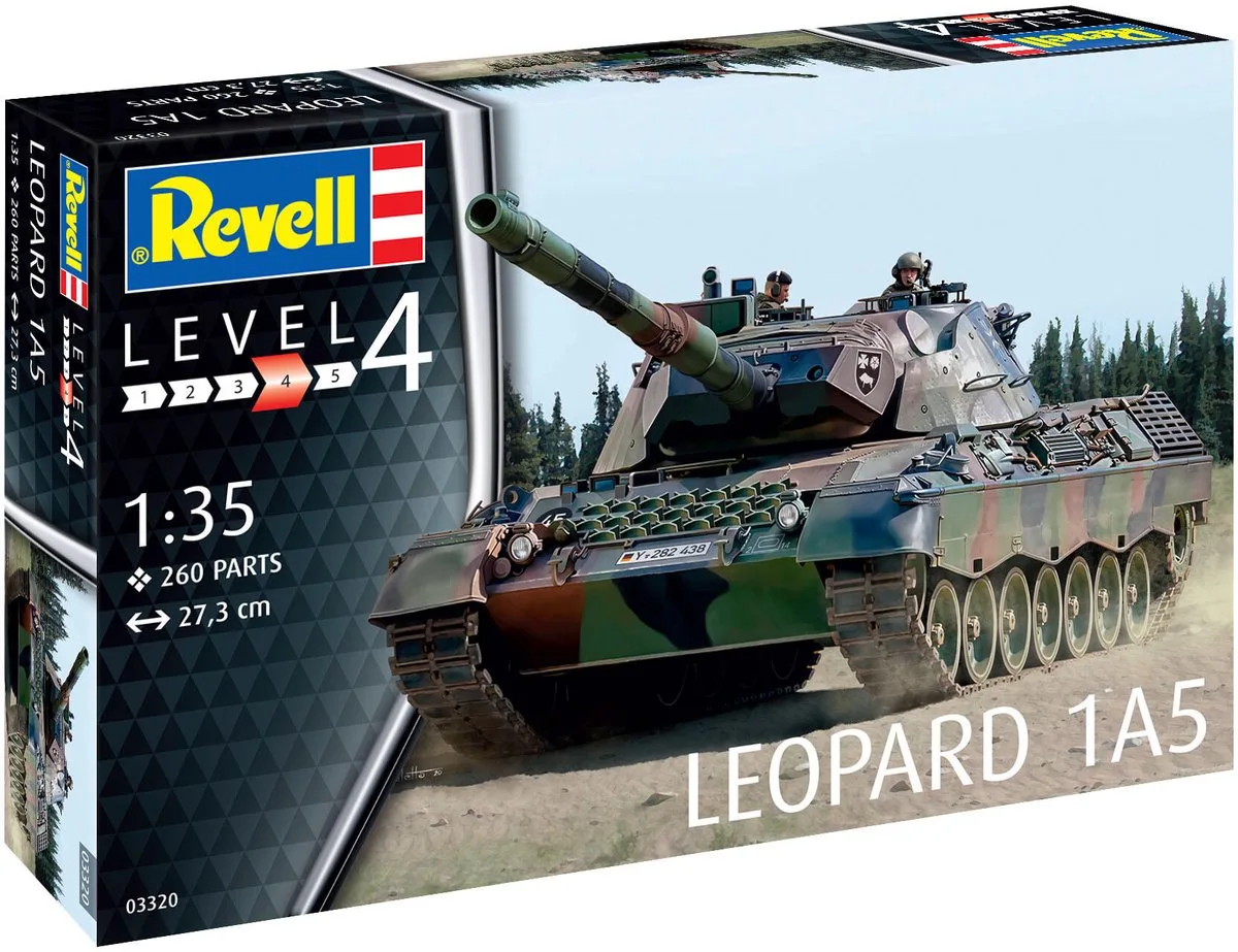 Modelbouwpakket Militaire voertuigen - 03320 Leopard 1A5 Tank Plastic - 1:35 - Modelbouw van Revell in Meerkleurig – productfoto
