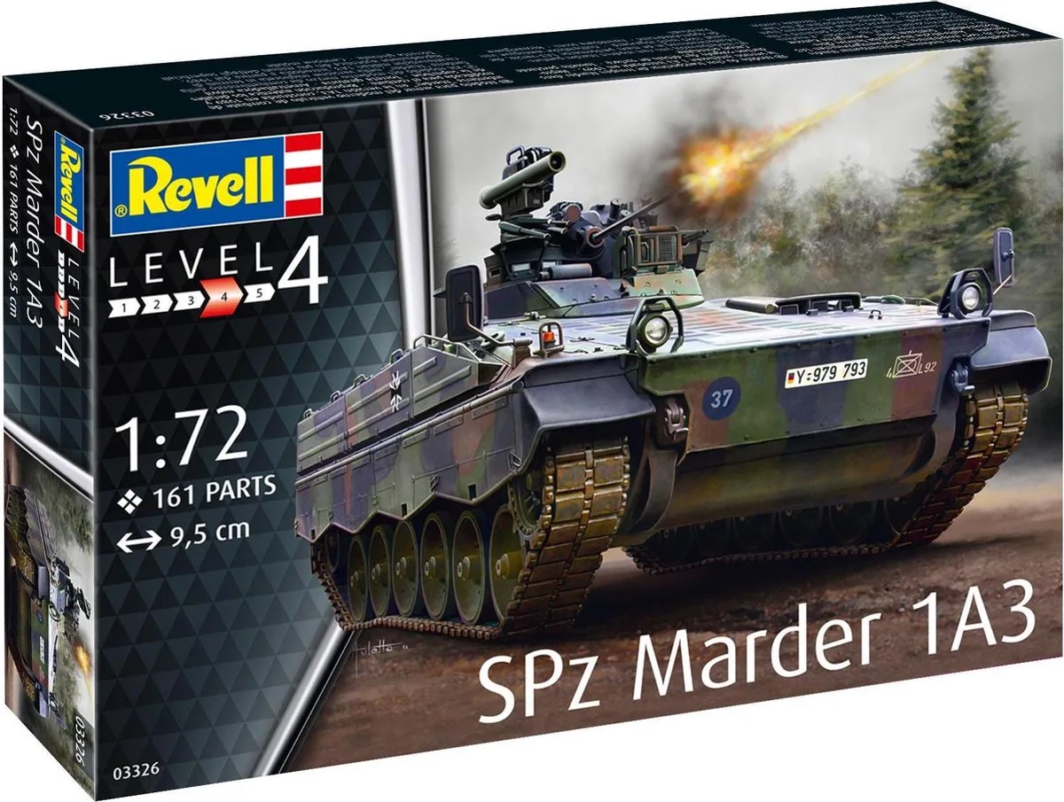 Modelbouwpakket Militaire voertuigen - 03326 Spz Marder 1A3 Plastic - 1:72 - Modelbouw de Revell en Multicolore – photo produit