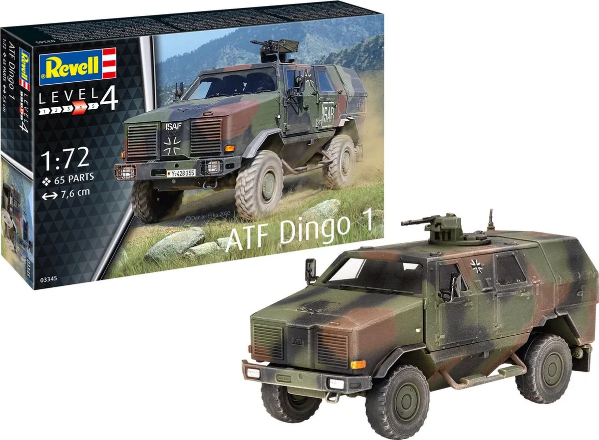 Modelbouwpakket Militaire voertuigen - 03345 ATF Dingo 1 Military Vehicle Plastic - 1:72 - Modelbouw van Revell in Meerkleurig – productfoto