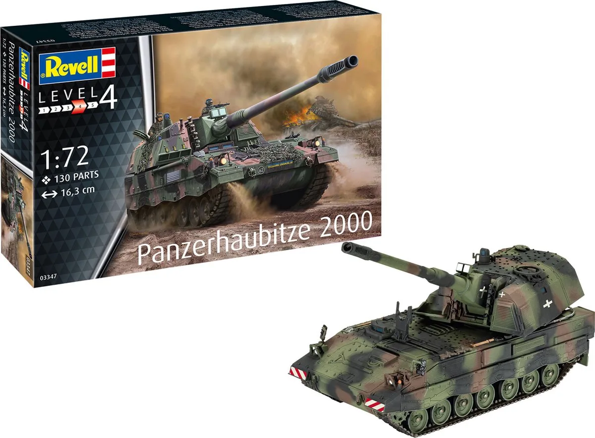 Modelbouwpakket Militaire voertuigen - 03347 Panzerhaubitze 2000 Plastic - 1:72 - Modelbouw van Revell in Meerkleurig – productfoto