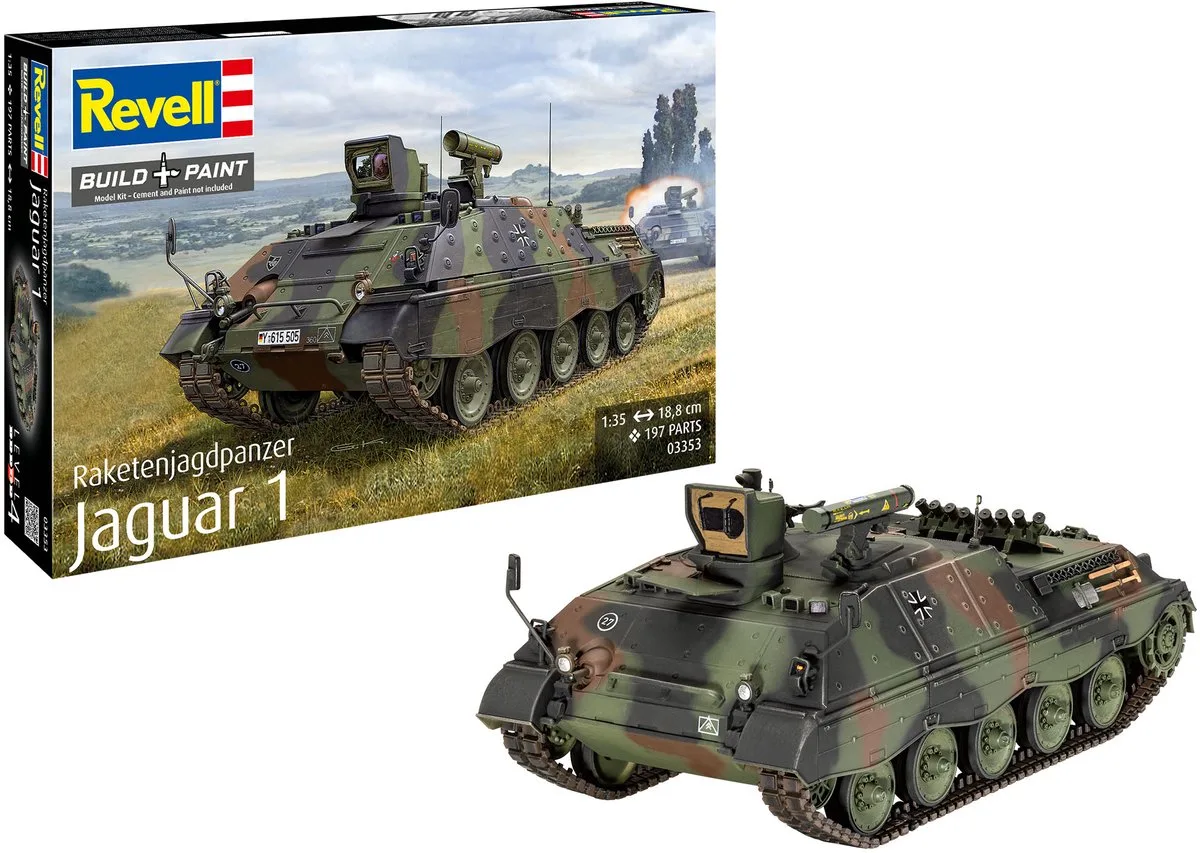 Modelbouwpakket Militaire voertuigen - 03353 Raketenjagdpanzer Jaguar 1 Plastic - 1:35 - Modelbouw van Revell in Meerkleurig – productfoto