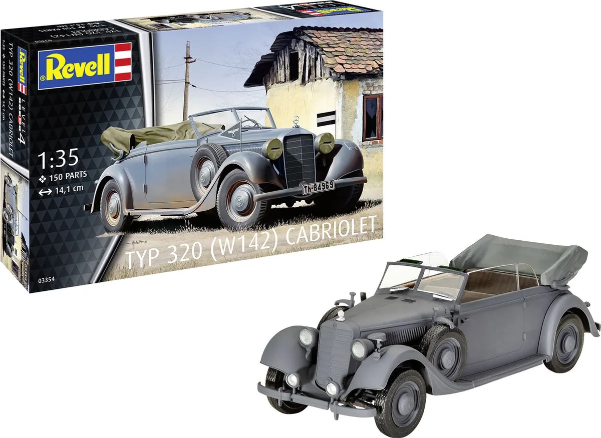 Modelbouwpakket Militaire voertuigen - 03354 Mercedes-Benz Typ 320 W142 Cabriolet - Auto Plastic - 1:35 - Modelbouw van Revell in Meerkleurig – productfoto