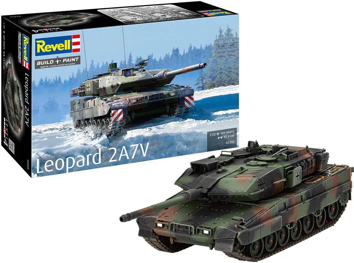 Modelbouwpakket Militaire voertuigen - 03355 Leopard 2A7V - Tank Plastic - 1:72 - Modelbouw de Revell en Multicolore – photo produit