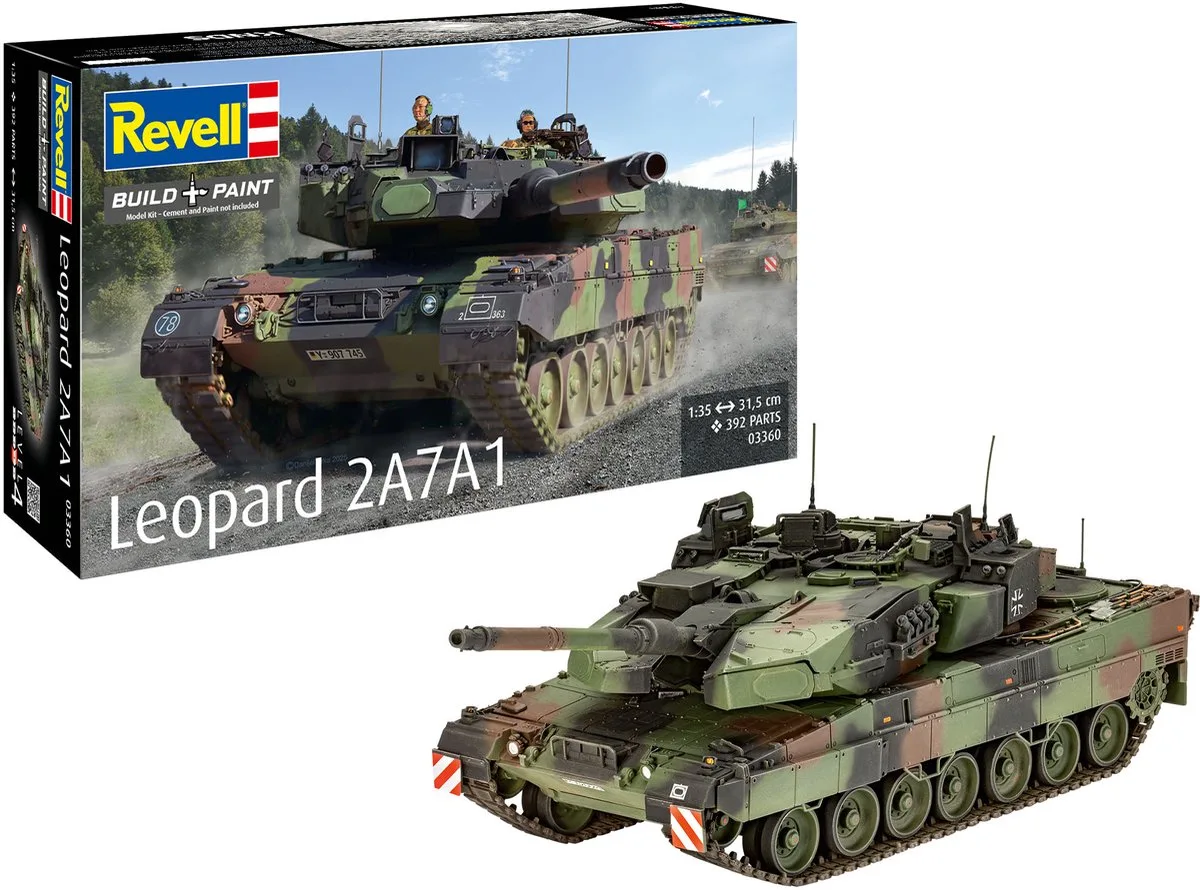 Modelbouwpakket Militaire voertuigen - 03360 Leopard 2A7A1 - Duitse Moderne Gevechtstank Plastic - 1:35 - Modelbouw van Revell in Meerkleurig – productfoto
