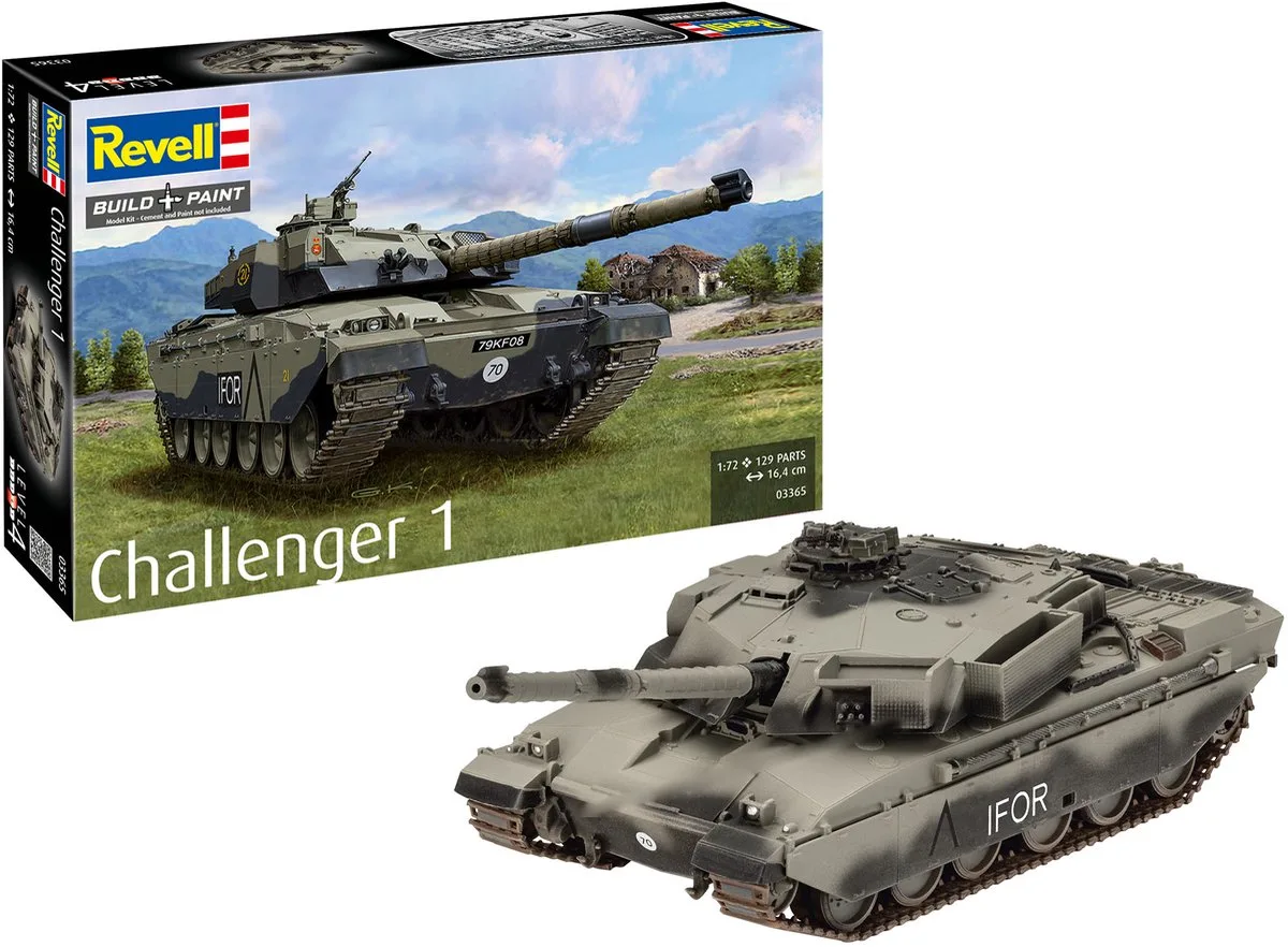 Modelbouwpakket Militaire voertuigen - 03365 FV4030 Challenger 1 - Tank Plastic - 1:72 - Modelbouw de Revell en Multicolore – photo produit