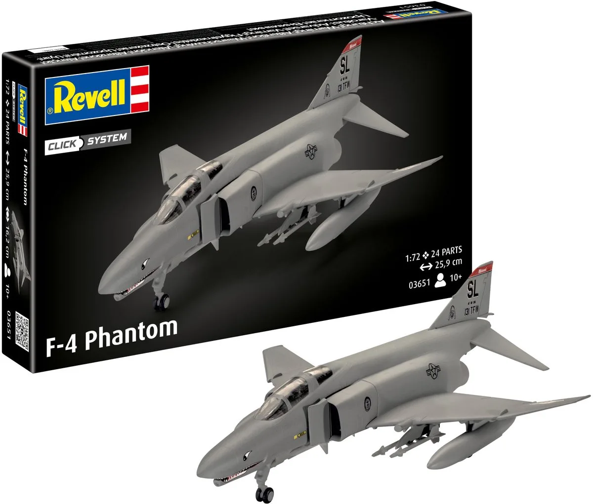 Modelbouwpakket Militaire voertuigen - 03651 F-4 Phantom easy-click-system Plastic - 1:72 - Modelbouw van Revell in Meerkleurig – productfoto