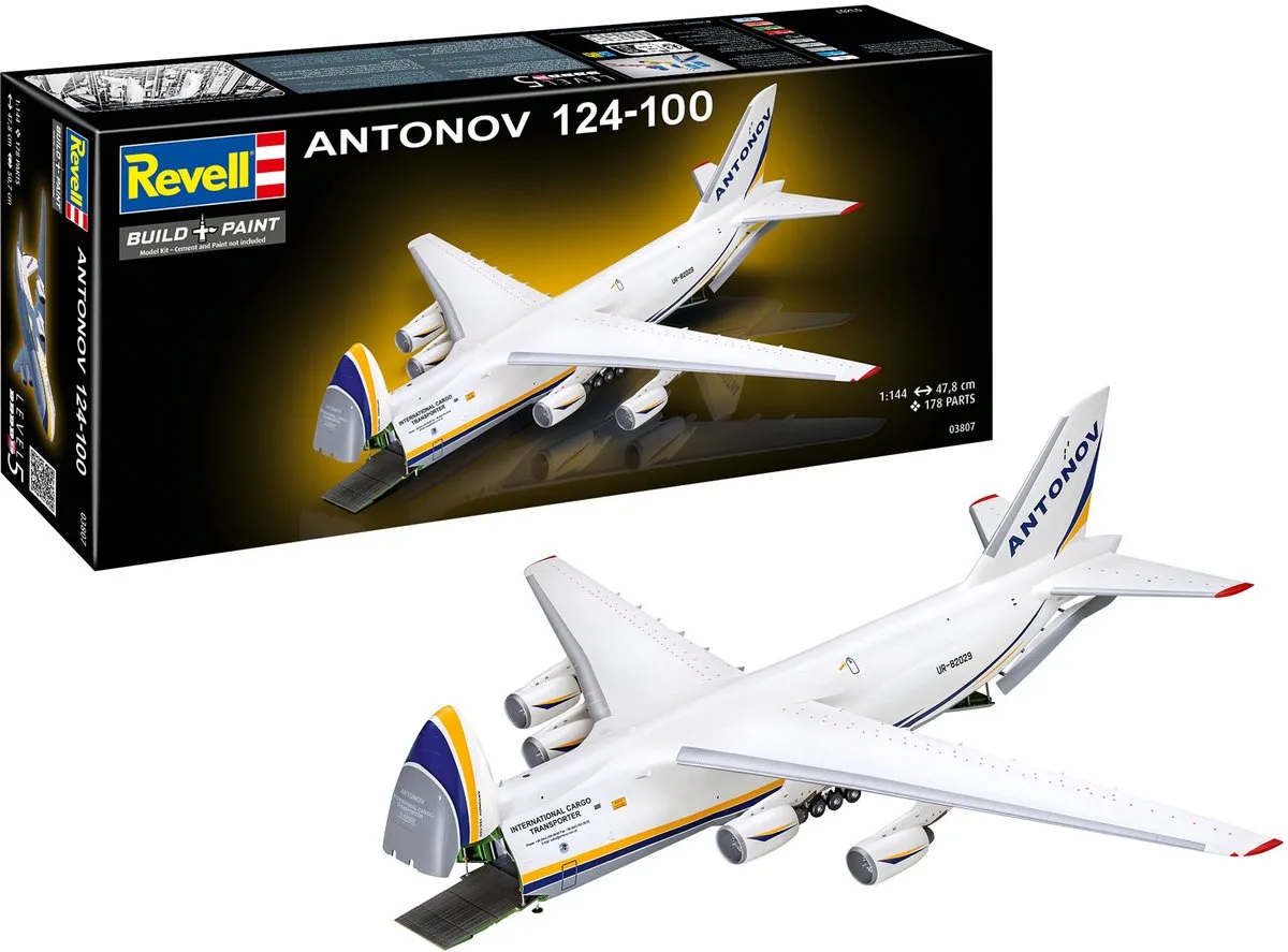 Modelbouwpakket Militaire voertuigen - 03807 Antonov AN-124 Ruslan Plane Plastic - 1:144 - Modelbouw van Revell in Meerkleurig – productfoto