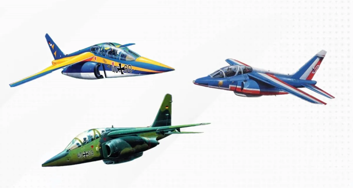 Modelbouwpakket Militaire voertuigen - 03810 50th Anniversary - Alpha Jet Planes - 3 Kits! Plastic - 1:144 - Modelbouw de Revell en Multicolore – photo produit