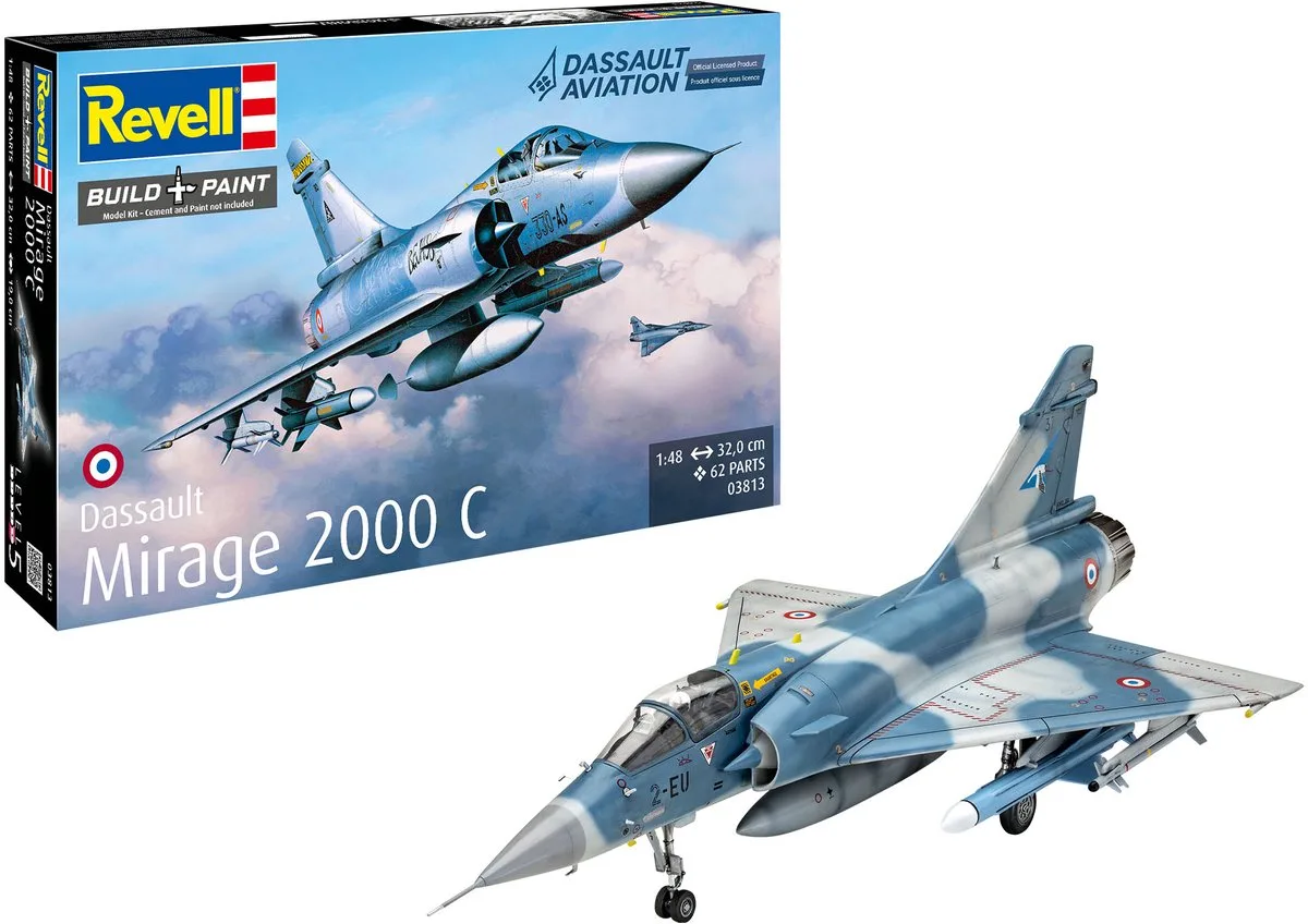 Modelbouwpakket Militaire voertuigen - 03813 Dassault Mirage 2000C Plane Plastic - 1:48 - Modelbouw von Revell in Mehrfarbig – Produktfoto