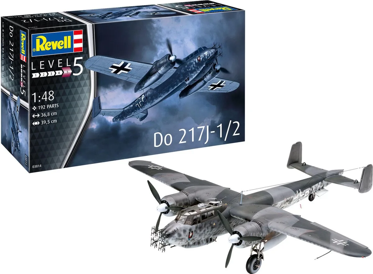 Modelbouwpakket Militaire voertuigen - 03814 Do 217J-1/2 Plane Plastic - 1:48 - Modelbouw de Revell en Multicolore – photo produit