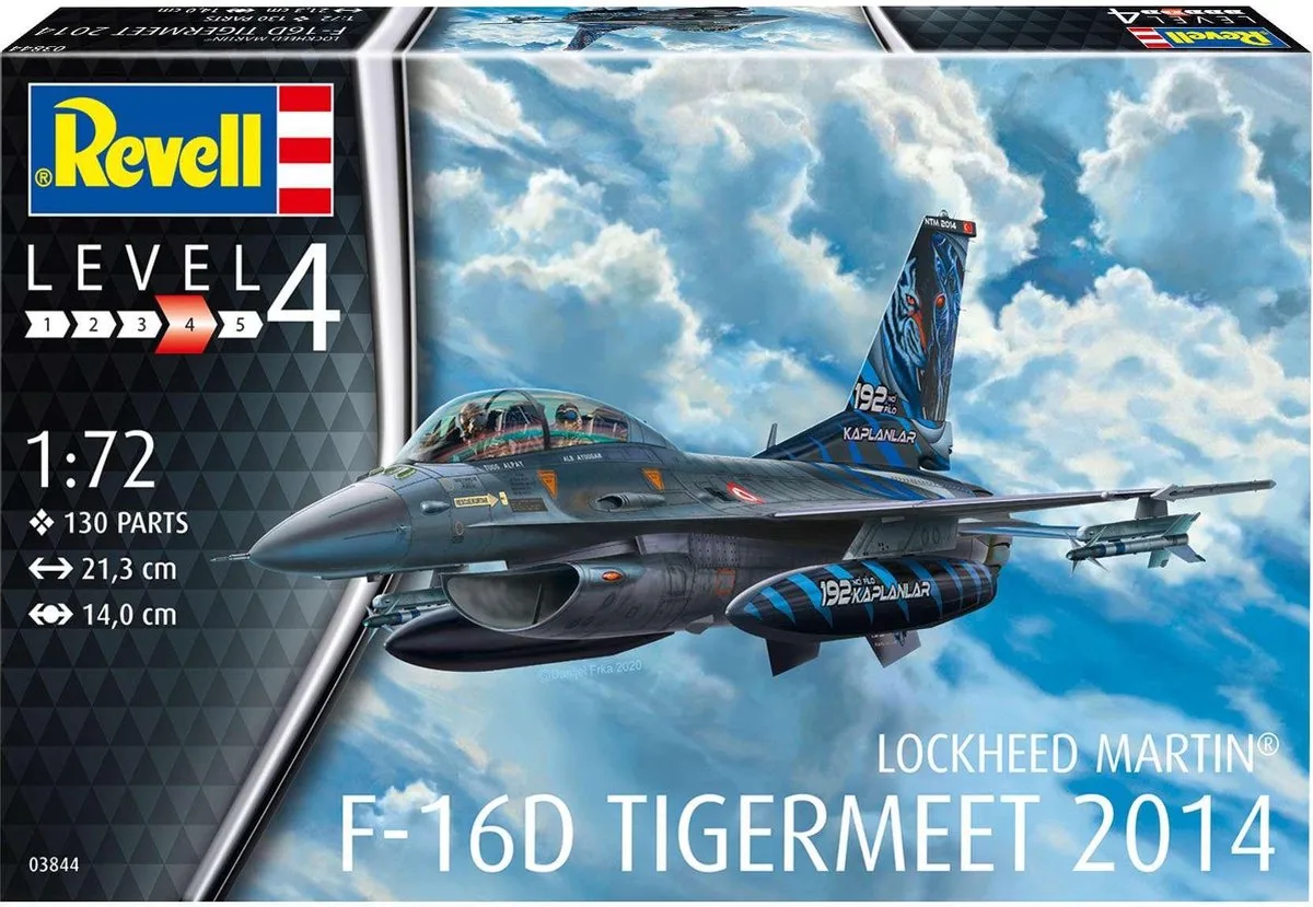 Modelbouwpakket Militaire voertuigen - 03844 Lockheed Martin F-16D Tigermeet 2014 Plastic - 1:72 - Modelbouw de Revell en Multicolore – photo produit