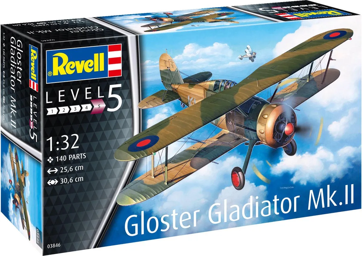 Modelbouwpakket Militaire voertuigen - 03846 Gloster Gladiator Mk. II Plastic - 1:32 - Modelbouw van Revell in Meerkleurig – productfoto