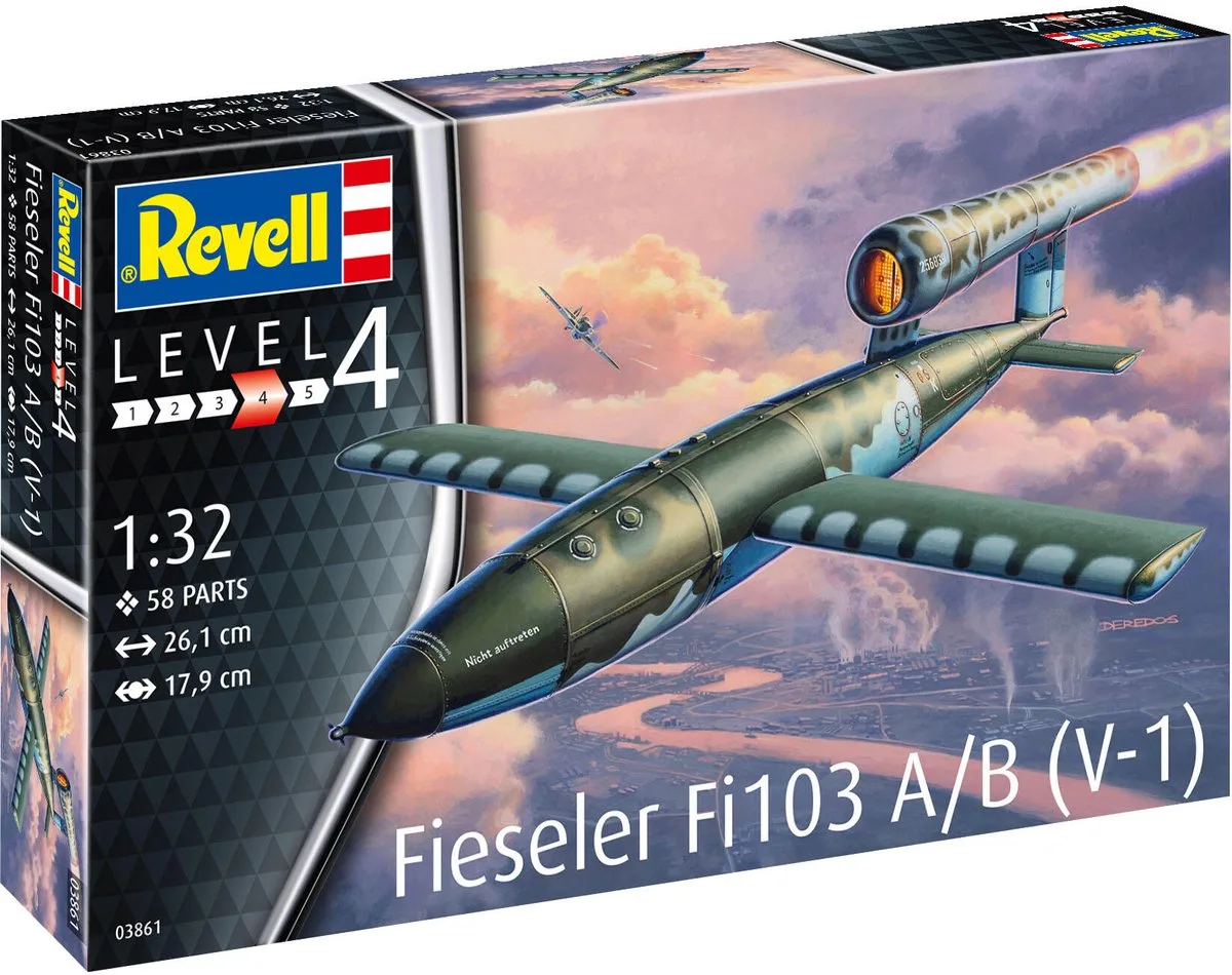 Modelbouwpakket Militaire voertuigen - 03861 Fieseler Fi103 V-1 Plastic - 1:32 - Modelbouw de Revell en Multicolore – photo produit