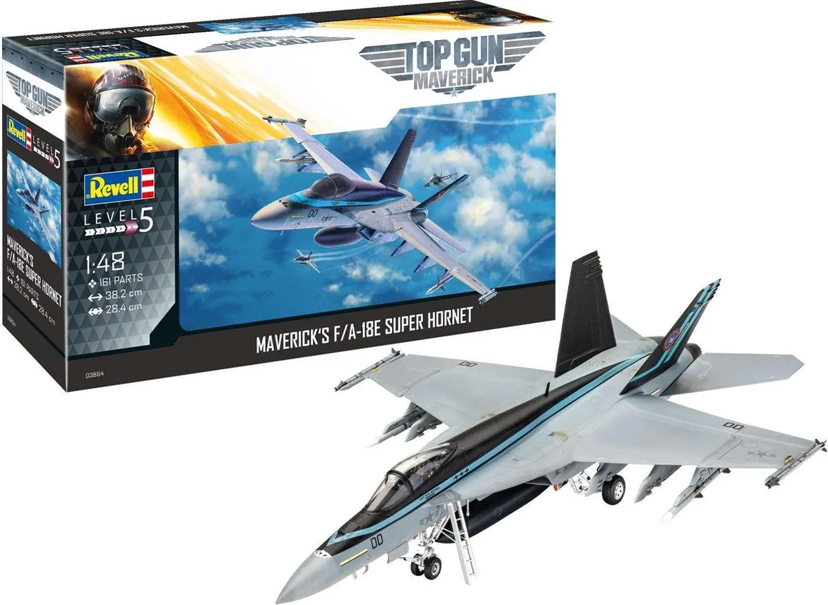 Modelbouwpakket Militaire voertuigen - 03864 Maverick#039 F/A-18E Super Hornet ‘Top Gun: Maverick’ Plastic - 1:48 - Modelbouw de Revell en Multicolore – photo produit