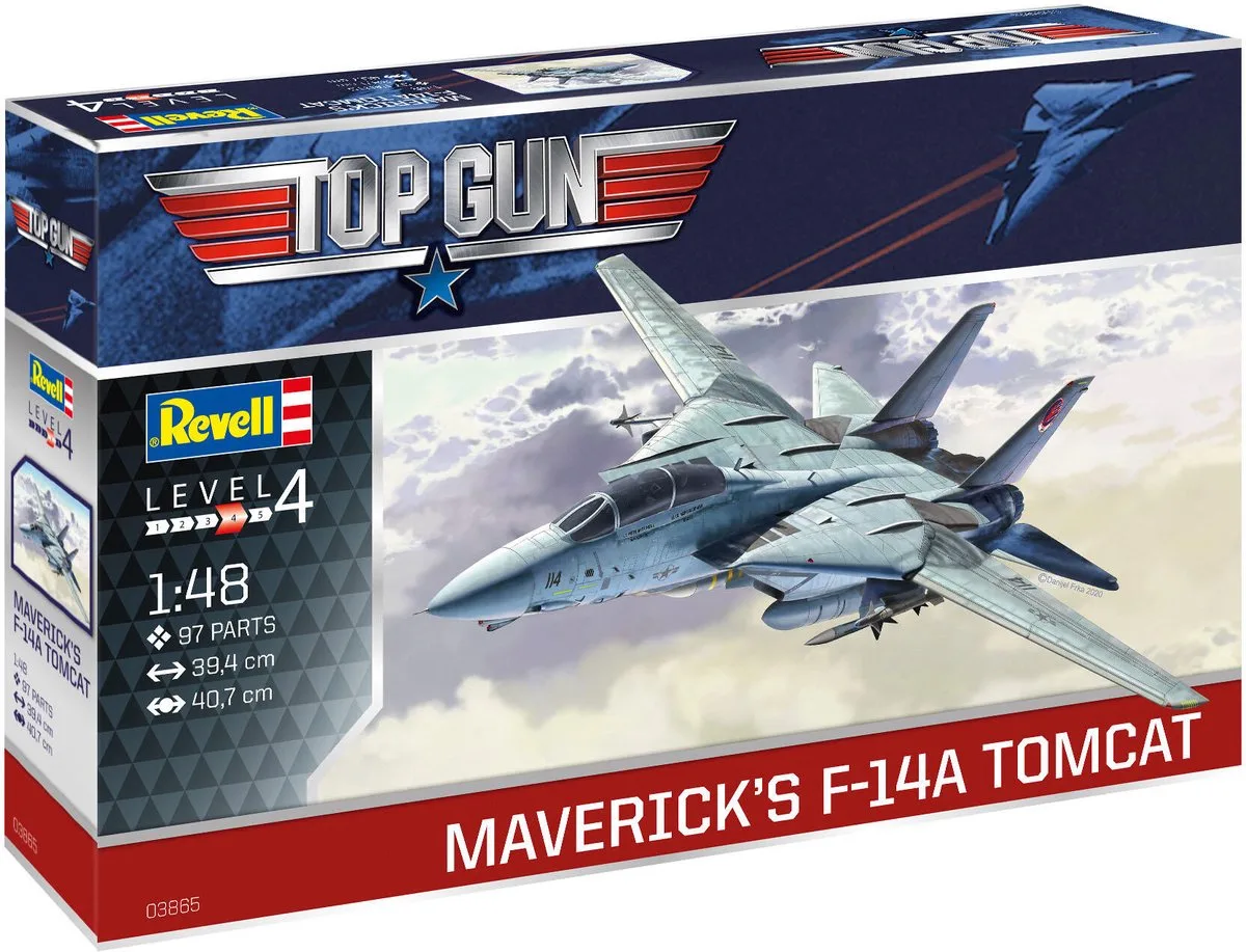 Modelbouwpakket Militaire voertuigen - 03865 Maverick#039 F-14A Tomcat ‘Top Gun’ Plastic - 1:48 - Modelbouw de Revell en Multicolore – photo produit