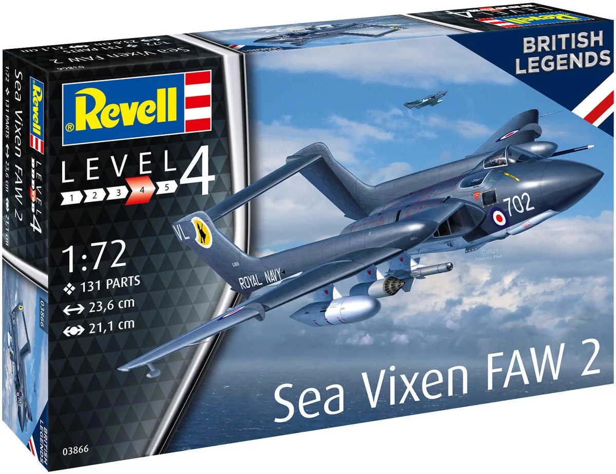 Modelbouwpakket Militaire voertuigen - 03866 Sea Vixen FAW 2 - 70th Anniversary Plastic - 1:72 - Modelbouw van Revell in Meerkleurig – productfoto