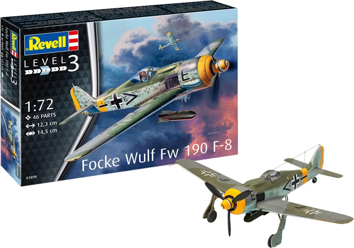 Modelbouwpakket Militaire voertuigen - 03898 Focke Wulf Fw190 F-8 Plastic - 1:72 - Modelbouw van Revell in Meerkleurig – productfoto