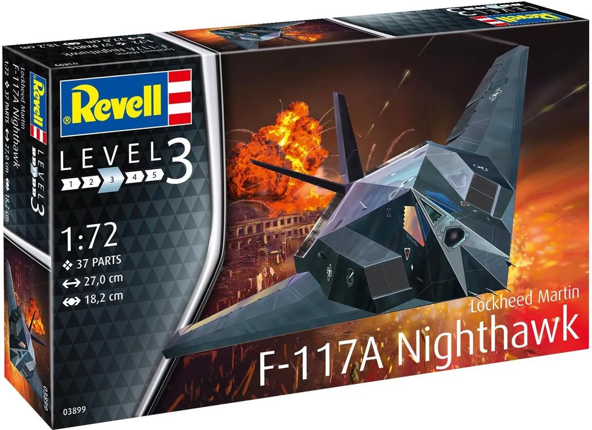 Modelbouwpakket Militaire voertuigen - 03899 F-117 Stealth Fighter Plastic - 1:72 - Modelbouw van Revell in Meerkleurig – productfoto