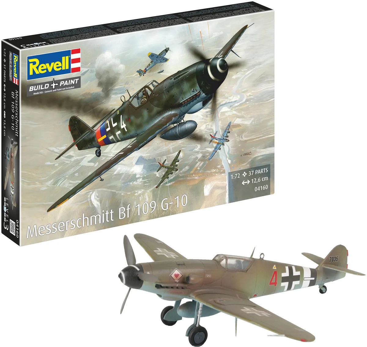 Modelbouwpakket Militaire voertuigen - 04160 Messerschmitt Bf 109 G-10 Plastic - 1:72 - Modelbouw van Revell in Meerkleurig – productfoto