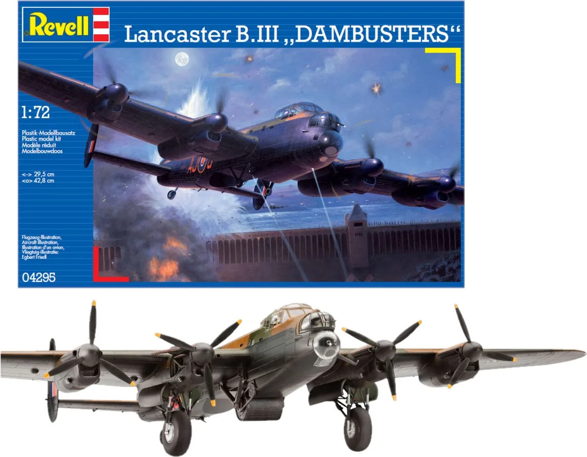 Modelbouwpakket Militaire voertuigen - 04295 Avro Lancaster DAMBUSTERS Plastic - 1:72 - Modelbouw de Revell en Multicolore – photo produit