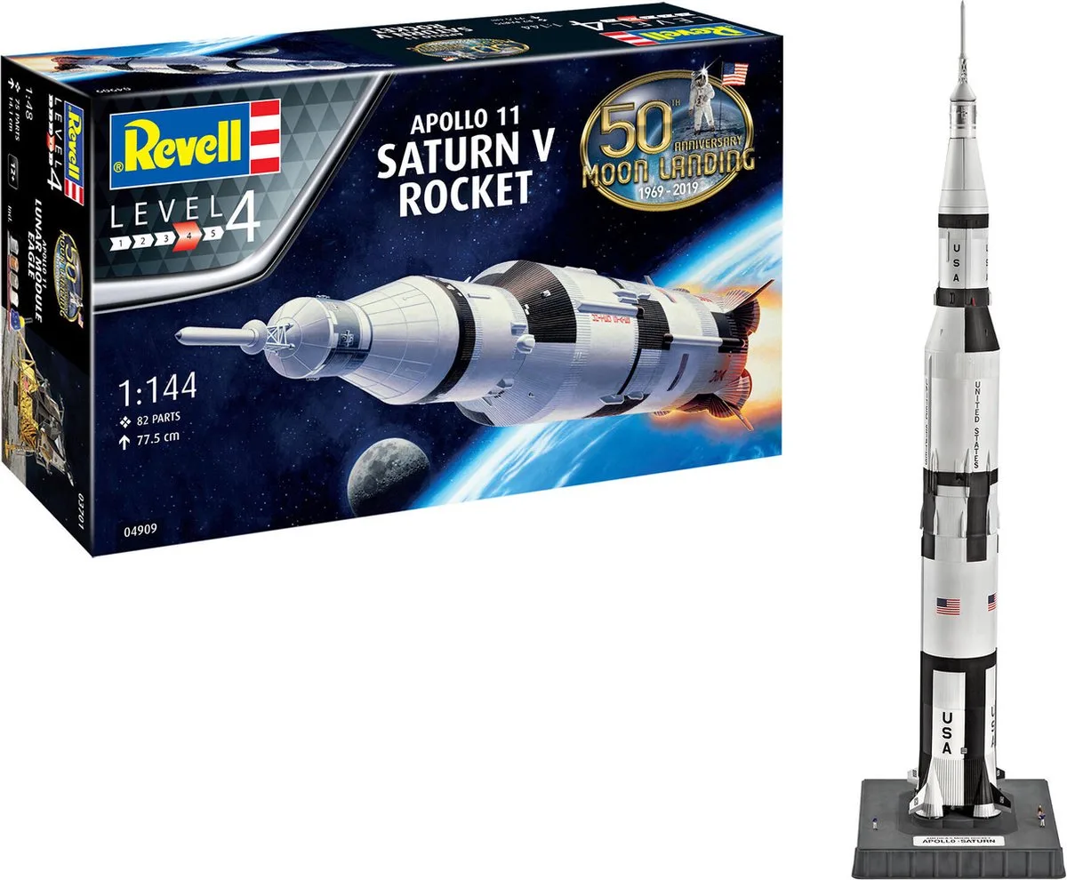 Modelbouwpakket Militaire voertuigen - 04909 Apollo Saturn V Plastic - 1:144 - Modelbouw van Revell in Meerkleurig – productfoto