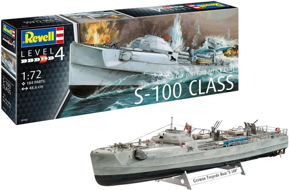 Modelbouwpakket Militaire voertuigen - 05162 German Fast Attack Craft S-100 Plastic - 1:72 - Modelbouw van Revell in Meerkleurig – productfoto