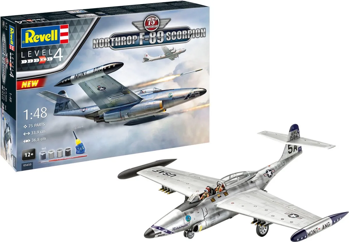 Modelbouwpakket Militaire voertuigen - 05650 50th Anniversary - Northrop F-89 Scorpion - Geschenkset Plastic - 1:48 - Modelbouw van Revell in Meerkleurig – productfoto