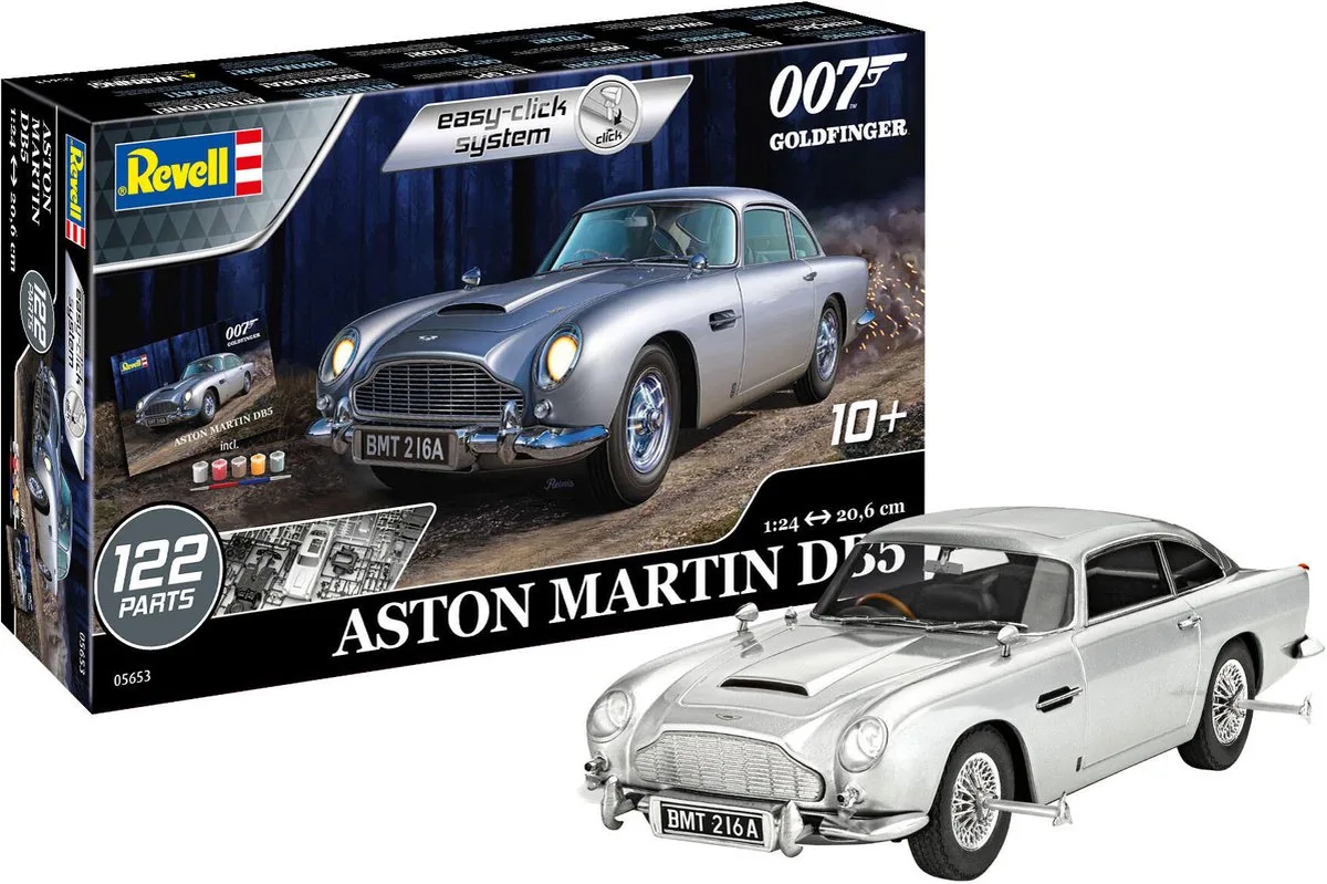 Modelbouwpakket Militaire voertuigen - 05653 James Bond 007 - Aston Martin DB5 - Easy-Click - Geschenkset Plastic - 1:24 - Modelbouw van Revell in Meerkleurig – productfoto